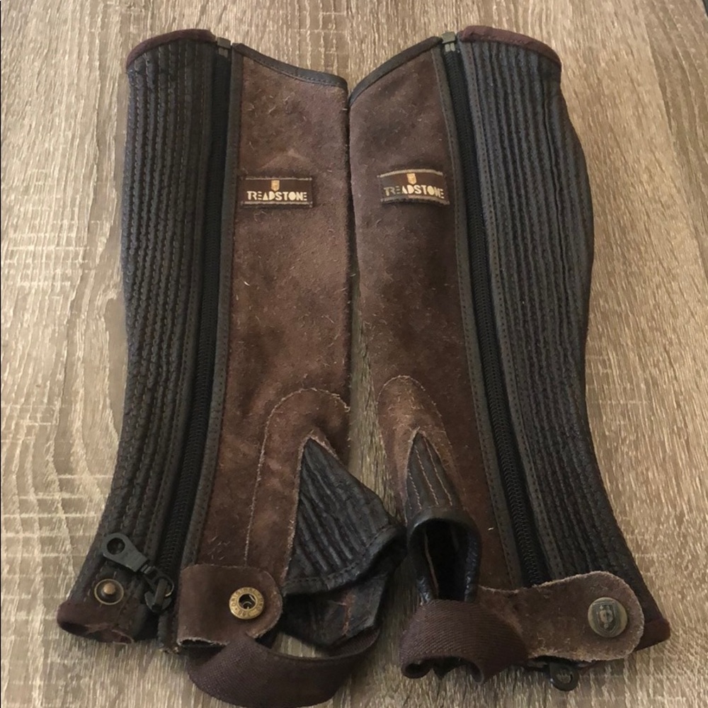 Treadstone Brown Suede Youth Half Chaps Size S